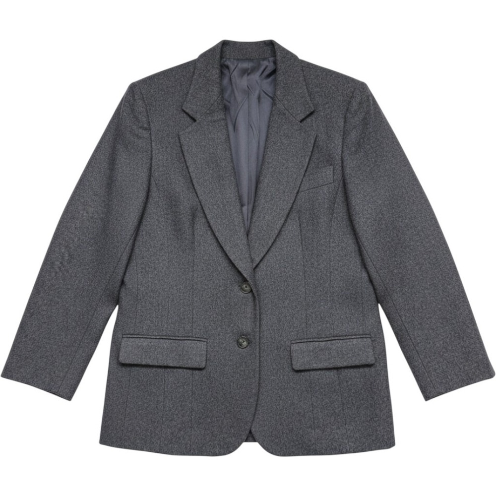 Pendleton Vintage Wool Blazer Charcoal Grey Size 14 Womens Made in USA Academia